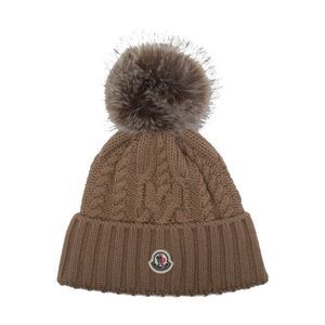 Moncler Women Logo Beanie With Pompon